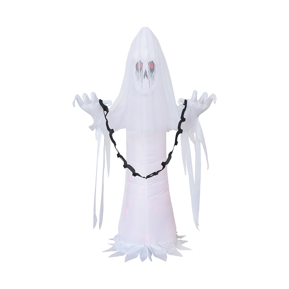 180 cm Halloween nadmuchiwany ogień Flamle Ghost dekoracja zewnętrzna (wbudowana dioda LED)